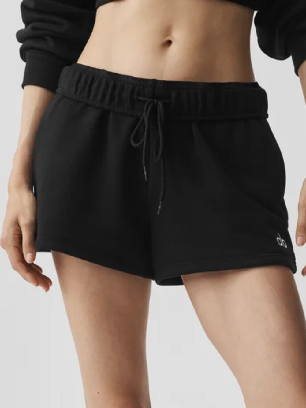 Alo Yoga Women's Black Accolade Drawstring Lounge Shorts sz L